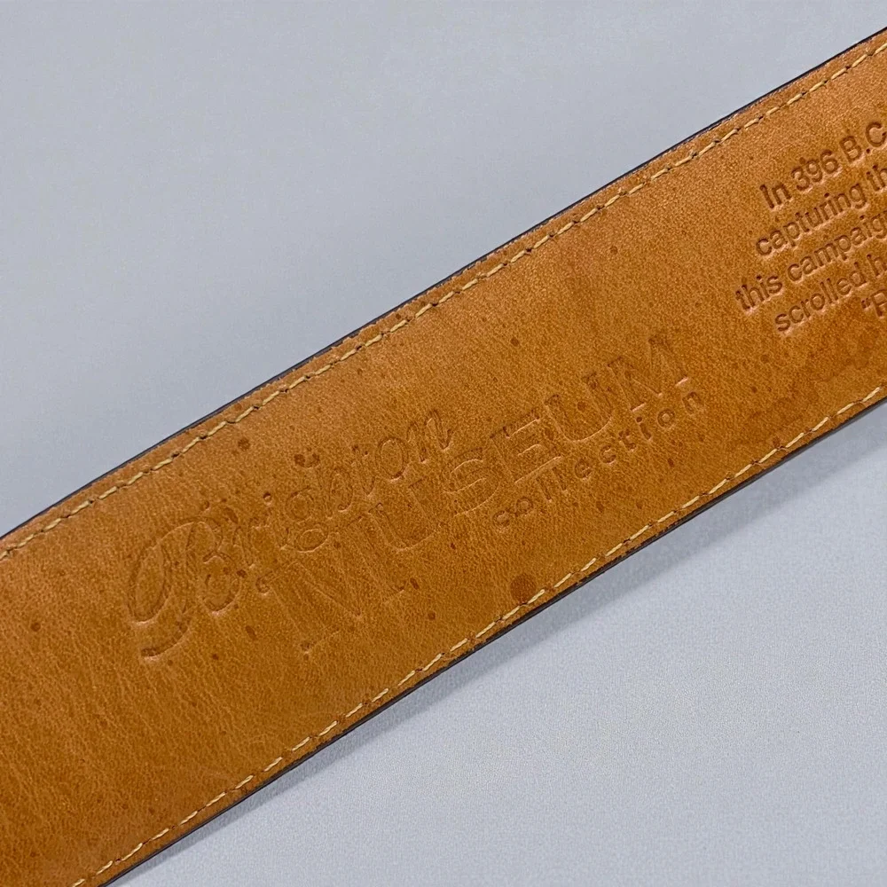 Vintage 1995 Brighton Museum Collection Leather Belt Sz M 43407 Roman Heart